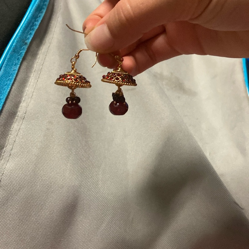 two cute red dangling earrings!